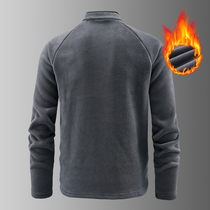 Herren wärmender Microfleece-Troyer mit Halbreißverschluss, ergonomischen Raglanärmeln und kuscheliger Innenstruktur EB