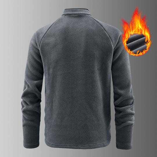 Herren wärmender Microfleece-Troyer mit Halbreißverschluss, ergonomischen Raglanärmeln und kuscheliger Innenstruktur EB
