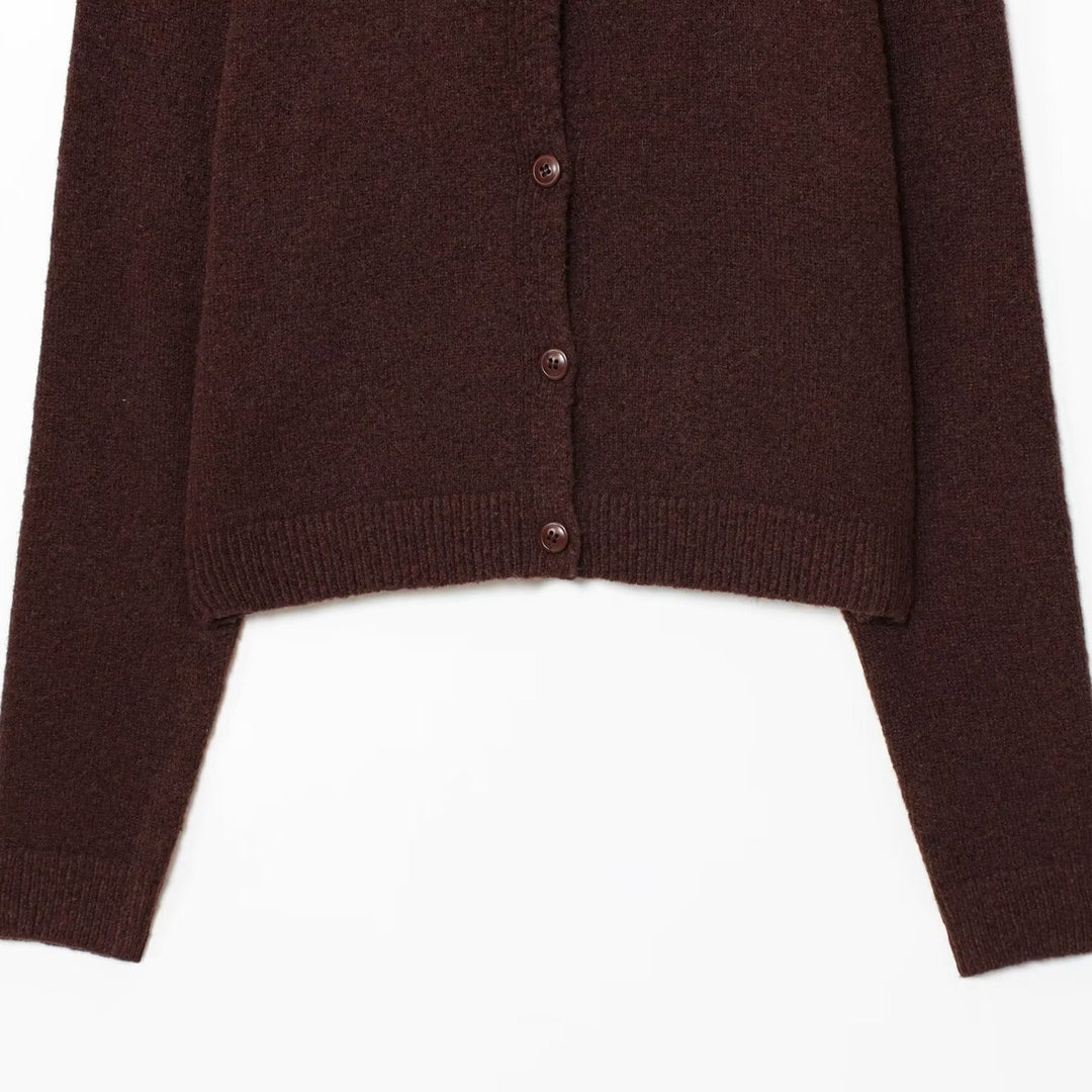 Damen Kuschelweicher Cardigan aus hochwertiger Wolle mit praktischen Knöpfen EB
