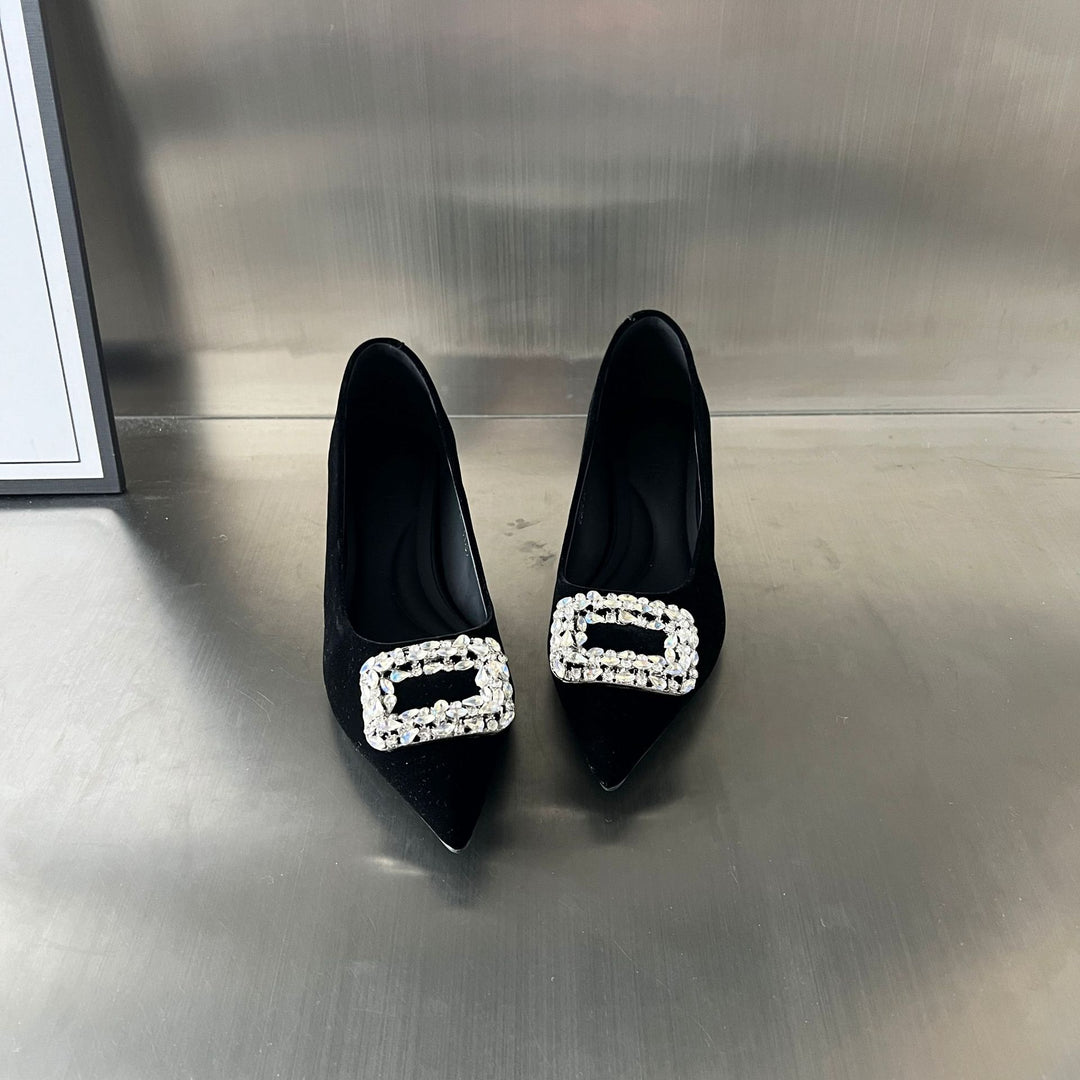 Damen elegante Pumps mit funkelnder Schmuckapplikation EB