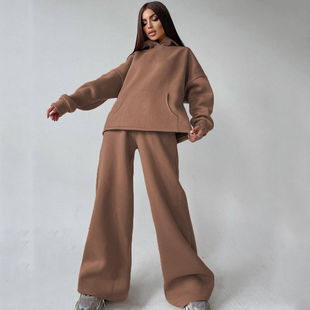 Damen nan weiches Oversize Hoodie mit weitem Schlag Jogginghose Set EB