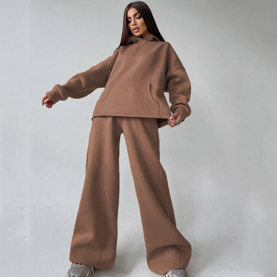 Damen nan weiches Oversize Hoodie mit weitem Schlag Jogginghose Set EB