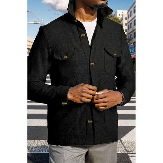Herren modische Outdoor Jacke mit praktischen Taschen EB