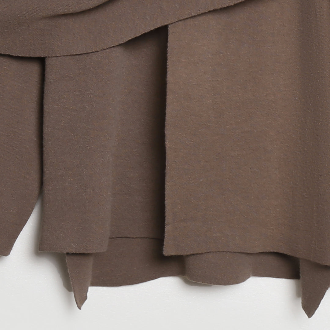 Damen gemütlicher Strickponcho mit raffinierten Drapierungen EB