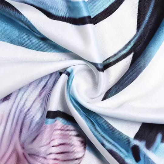 Damen Floral Bedruckte Body mit Wrap-Ausschnitt EB