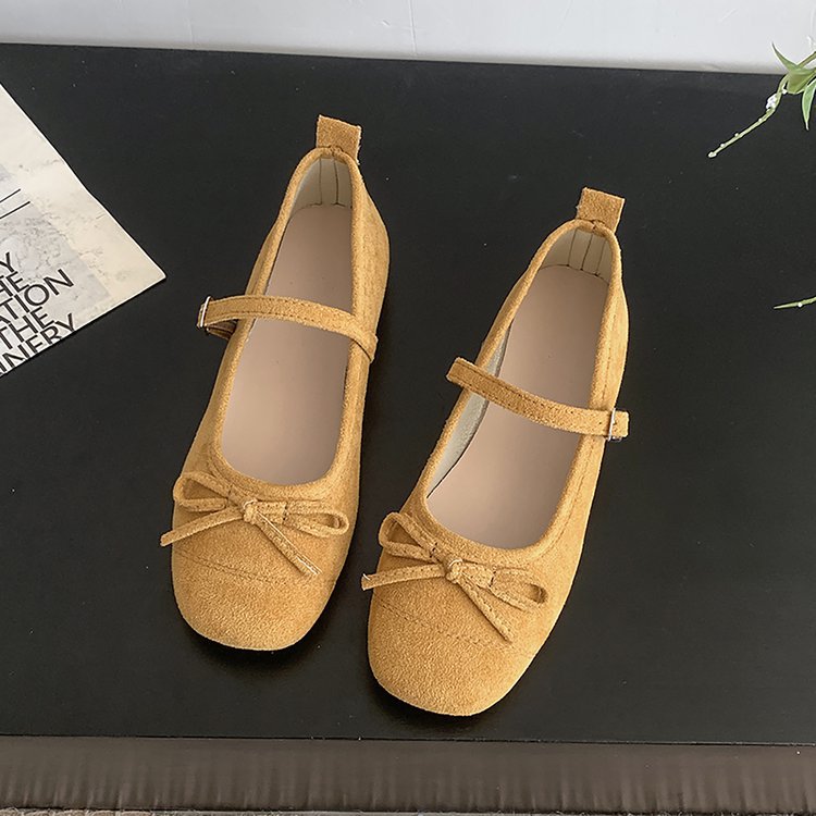 Damen elegante Ballerinas mit modischem Riemen und Schleifenakzent EB