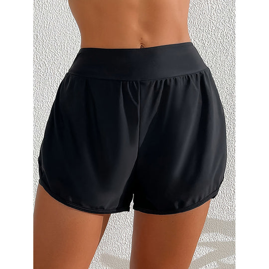 Damen Sportliche Fitness-Shorts mit hohem Bund EB