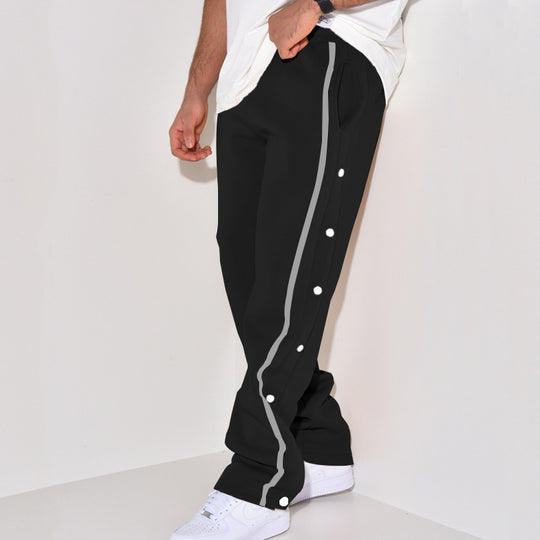 Herren Sportliche Jogginghose mit Druckknopf-Detail und seitlichen Taschen EB