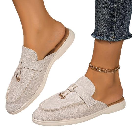 Damen Bequeme Slip-On Mokassins mit eleganter Schnallen-Applikation EB