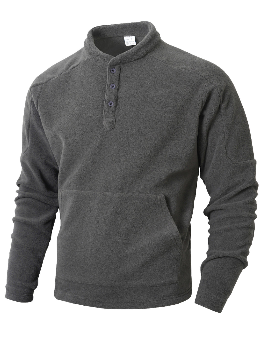 Herren Kuscheliger Fleece-Pullover mit Knopfleiste EB