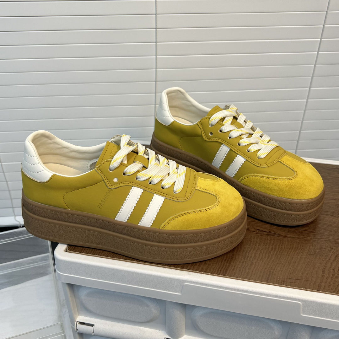 Damen Chunky Sneakers mit modischer Plateau-Sohle und atmungsaktiver Obermaterialstruktur EB