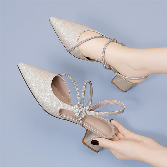 Damen Elegante Slingback-Pumps mit funkelndem Schmuckdetail EB