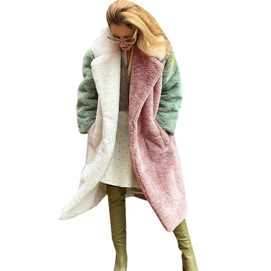 Damen Langhaarmantel aus weichem Teddyfell EB