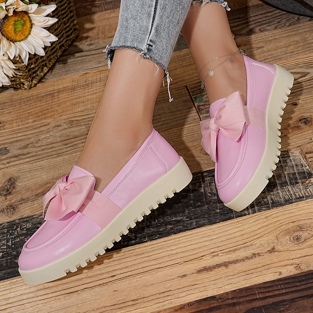 Damen Loafers mit dekorativem Schleifen-Design und rutschfester Sohle EB