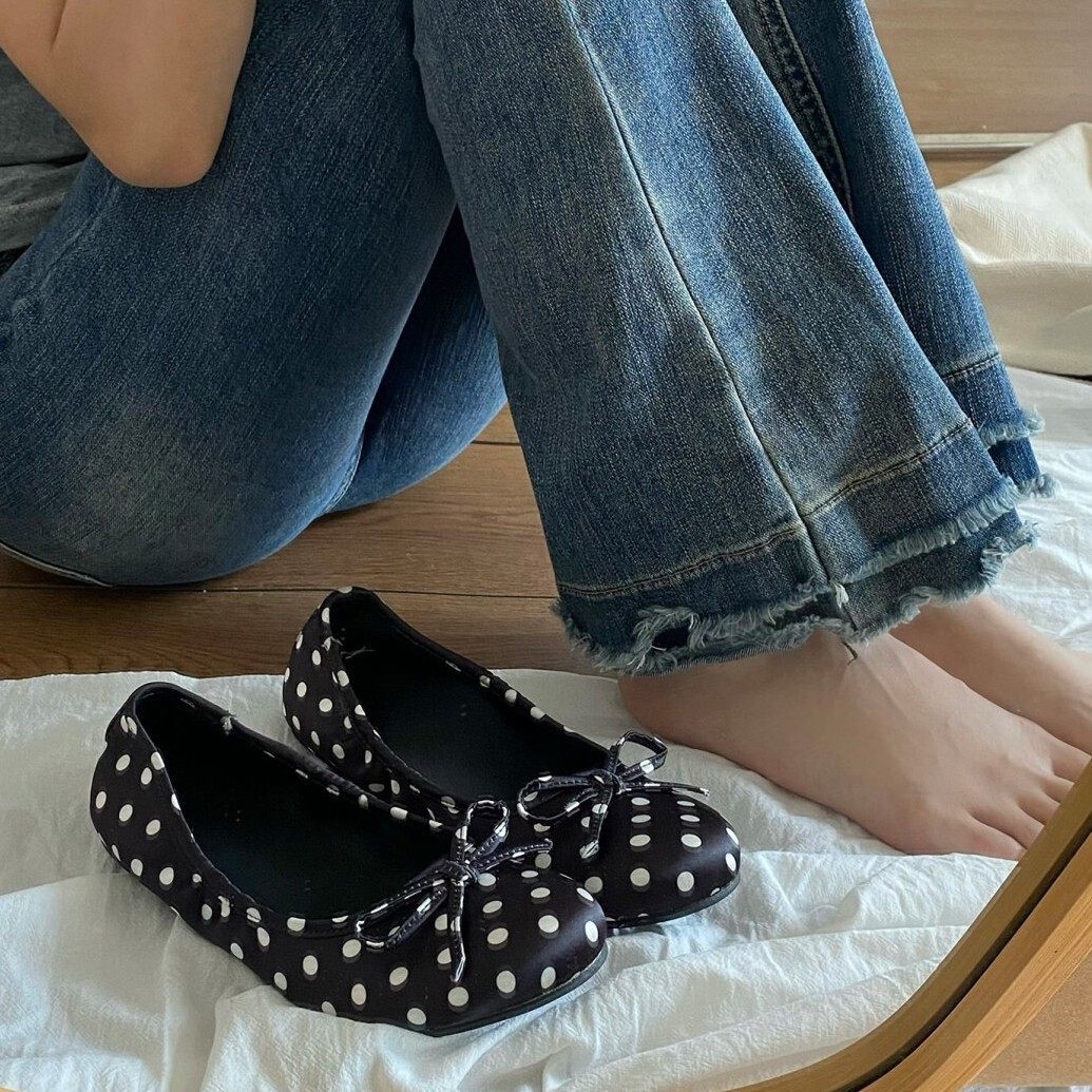 Damen Ballerinas mit raffiniertem Punktenmuster und komfortablem Innenfutter EB