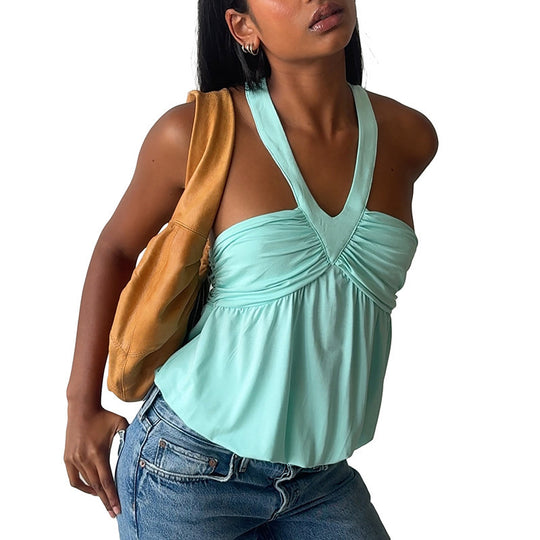 Damen Cut-Out Top mit fließendem Schnitt und V-Ausschnitt EB