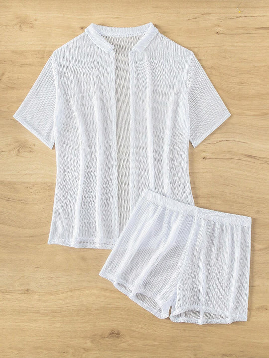 Damen Sportliches Kurzarm-Set mit atmungsaktiver Struktur EB