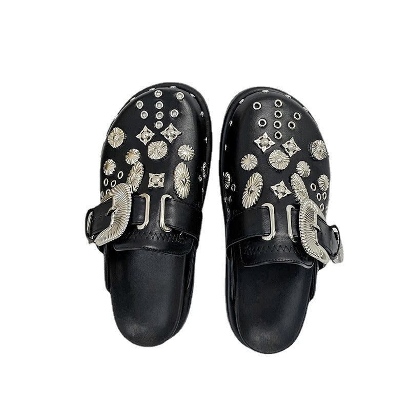 Damen Mokassins mit dekorativen metallic Applikationen EB