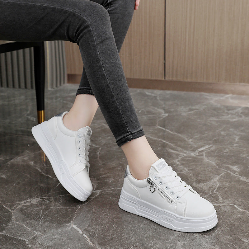 Damen trendige Sneakers mit modischem Reißverschluss und komfortabler Sohle EB