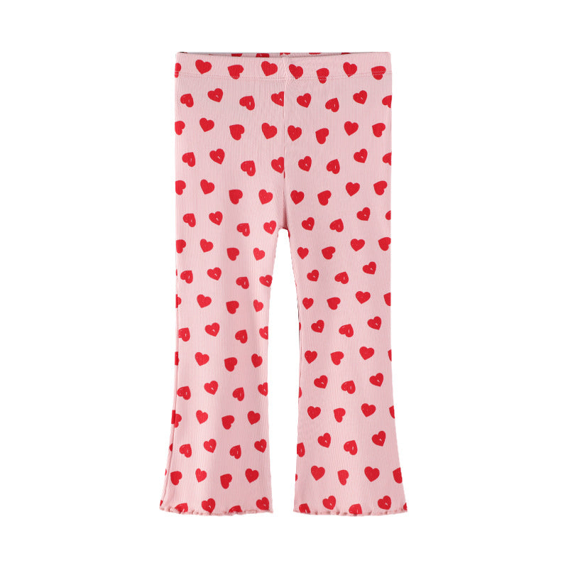 Mädchen Schlagleggings mit fröhlichem Herz-Design EB