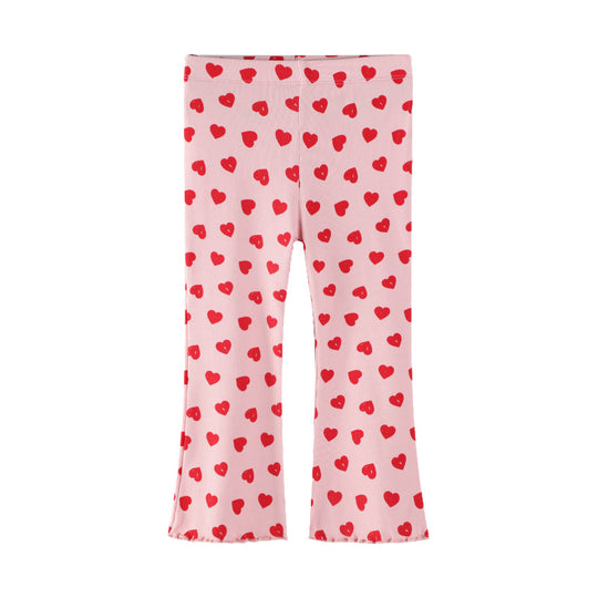 Mädchen Schlagleggings mit fröhlichem Herz-Design EB