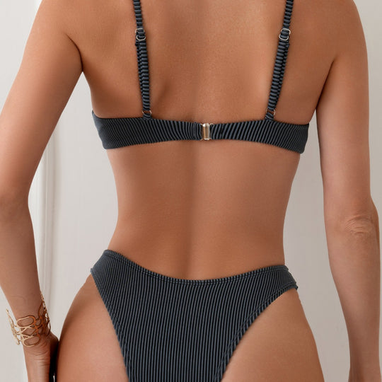 Damen Triangel-Bikini mit elegantem Rippdesign EB