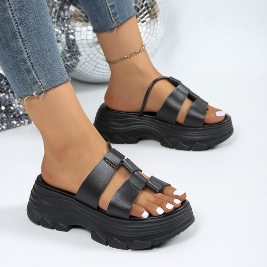 Damen Komfortable Riemchen-Sandalen mit modischem Profil und rutschfester Sohle EB