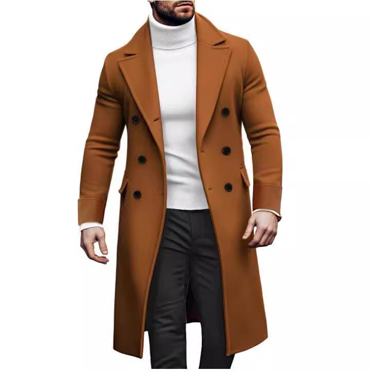 Herren Eleganter Doppelreiher-Mantel mit hochwertigem Material und klassischem Schnitt EB