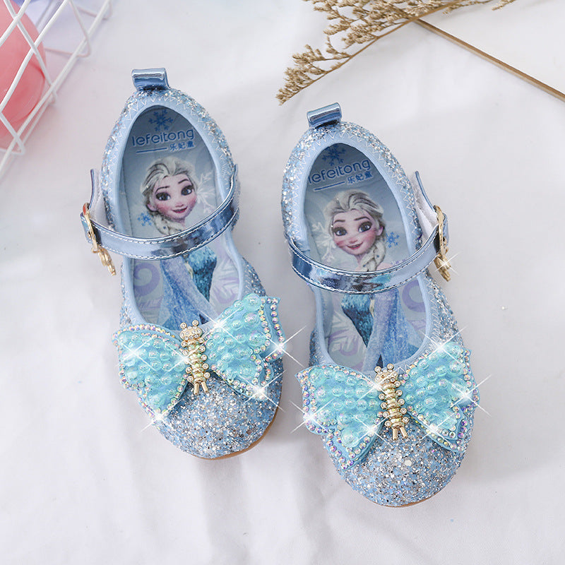 Mädchen Glitzernde Ballerinas mit Schleifenapplikationen EB