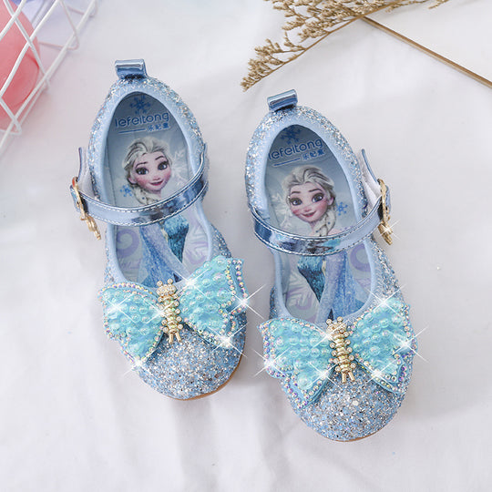 Mädchen Glitzernde Ballerinas mit Schleifenapplikationen EB