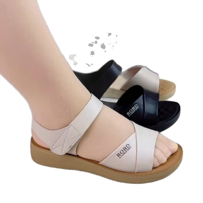 Damen Komfortable Sandalen mit breitem Riemen-Design EB