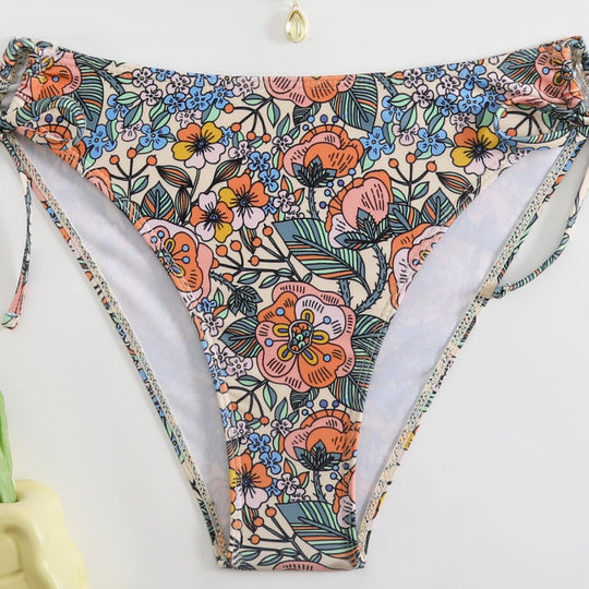 Damen Bikini-Set mit verspieltem Blumenmuster und verstellbaren Trägern EB
