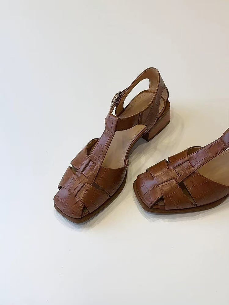 Damen elegante Sandalen mit Blockabsatz EB