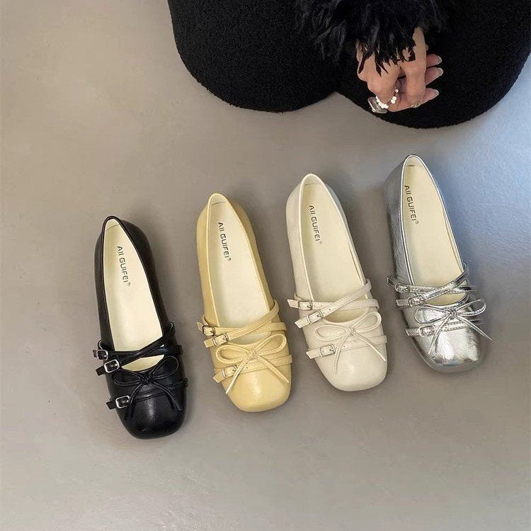 Damen elegante Ballerinas mit modischen Riemchen und komfortabler Sohle EB
