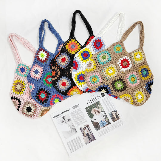 Damen Handgefertigte Häkel-Shopper-Tasche EB