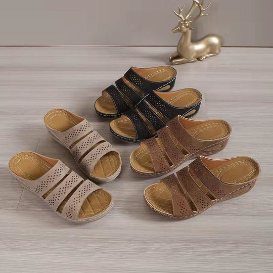 Damen Komfortable und atmungsaktive Pantolette mit modischem Lochdesign EB