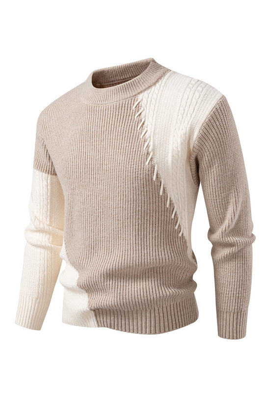 Herren Strickpullover mit modernem Struktur-Design und elegantem Kragen EB