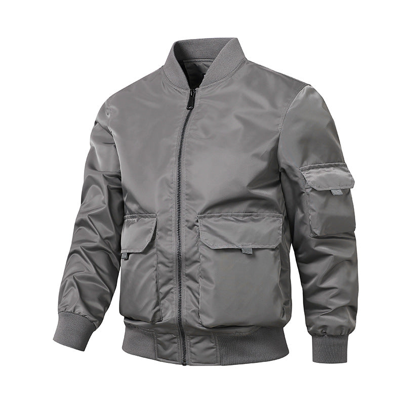 Herren sportliche Bomberjacke mit praktischen Taschen und elastischen Bündchen EB