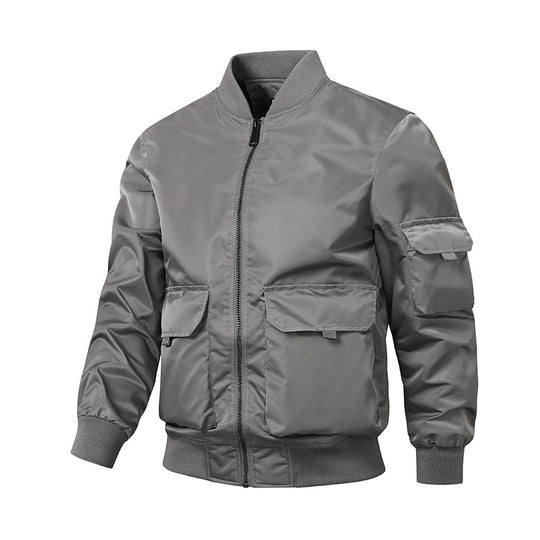 Herren sportliche Bomberjacke mit praktischen Taschen und elastischen Bündchen EB