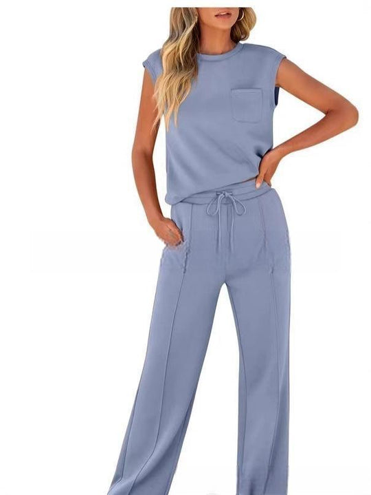 Damen Bequemes Freizeitanzug-Set mit weitem Schnitt und modischen Details EB