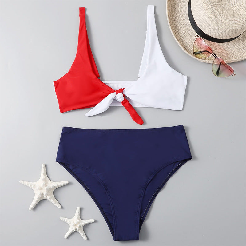Damen Zweiteiliges Bikini-Set mit modischem Knotendesign EB