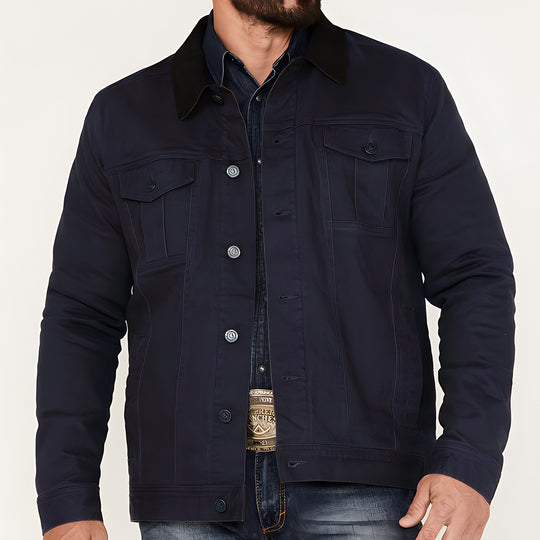 Herren Jeansjacke im klassischen Stil mit praktischen Taschen EB