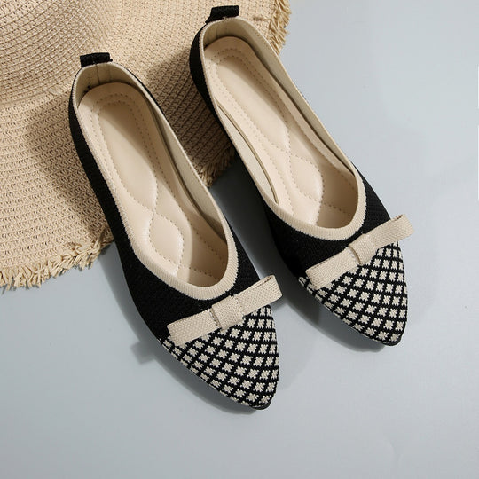 Damen spitze Ballerinas mit dekorativem Schleifen-Detail EB