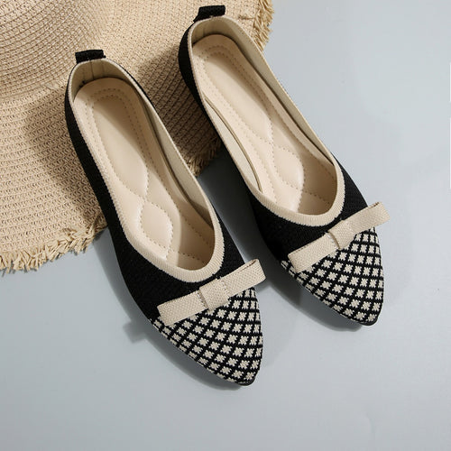 Damen spitze Ballerinas mit dekorativem Schleifen-Detail EB