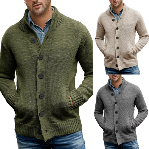 Herren Strickjacke mit großzügigen Taschen und klassischem Knopfverschluss EB