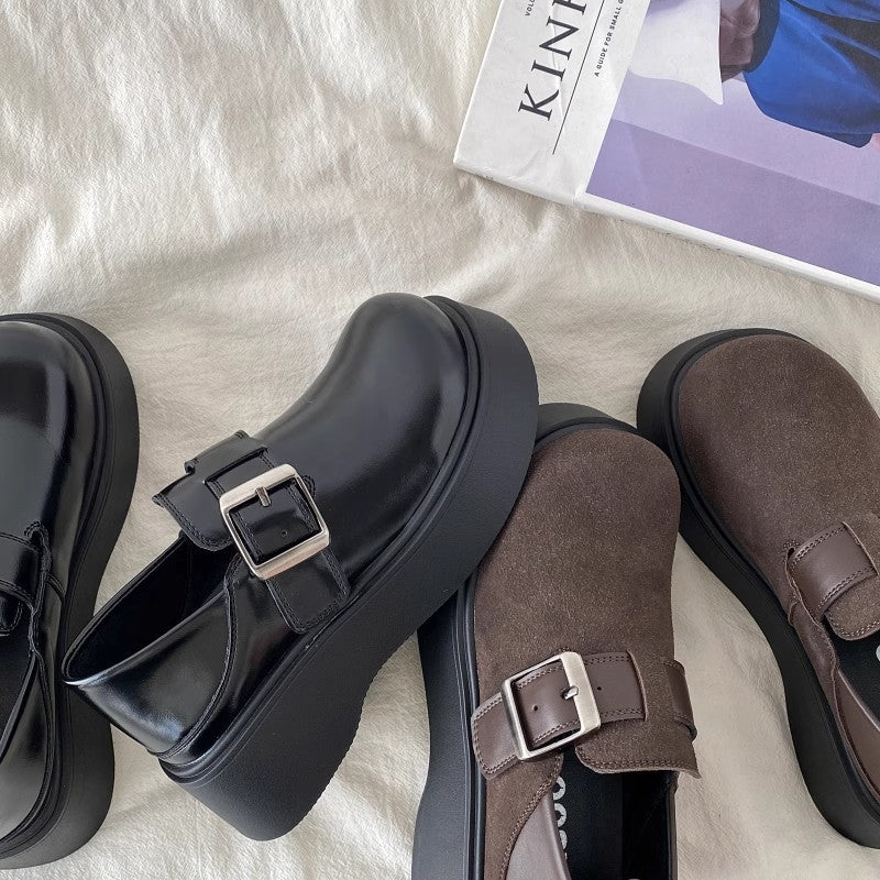 Damen Modische Chunky Clogs mit verstellbarem Schnallenverschluss und dickem Sohlenprofil EB