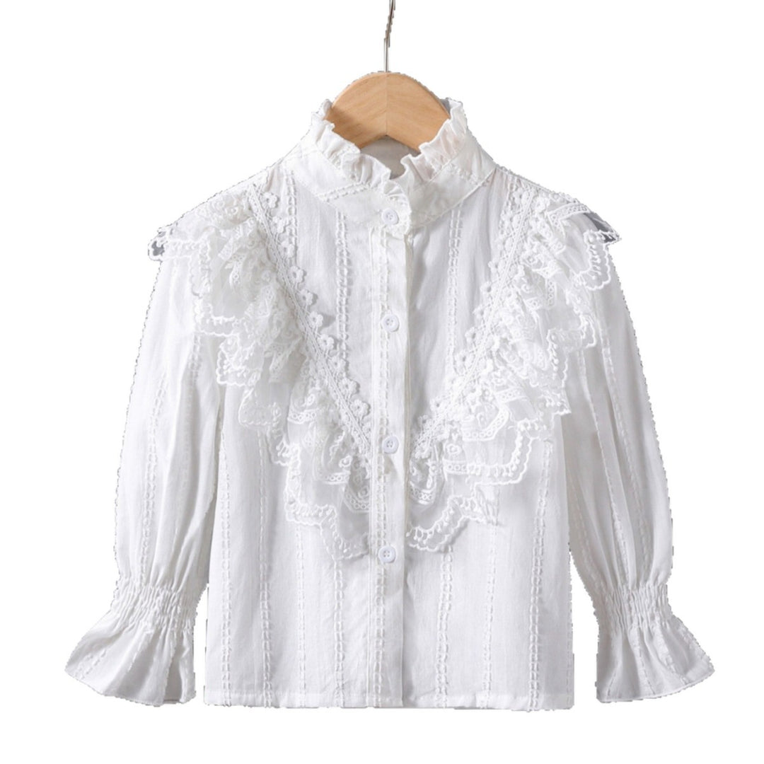 Mädchen Rüschenbluse mit eleganten Spitzenakzenten EB