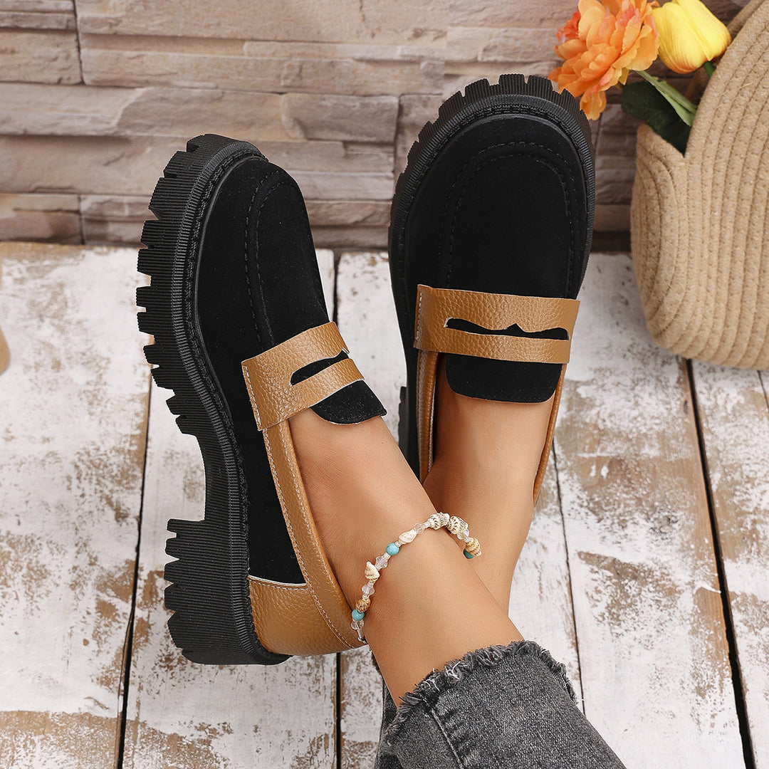 Damen Modische Loafer mit robuster Gummisohle EB