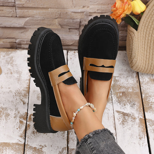 Damen Modische Loafer mit robuster Gummisohle EB