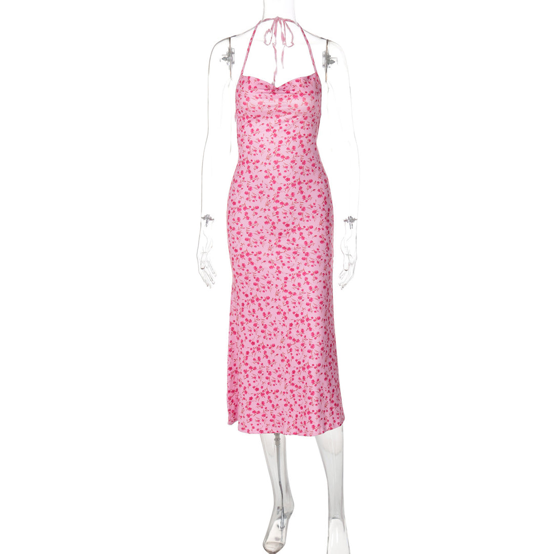 Damen Maxikleid mit eleganter Schnürung und floralem Muster EB